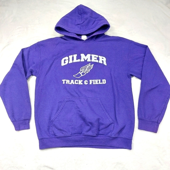 Gildan Other - GILDAN UNISEX PURPLE GILMER HIGH SCHOOL TRACK AND FIELD PULLOVER HOODIE SZ M